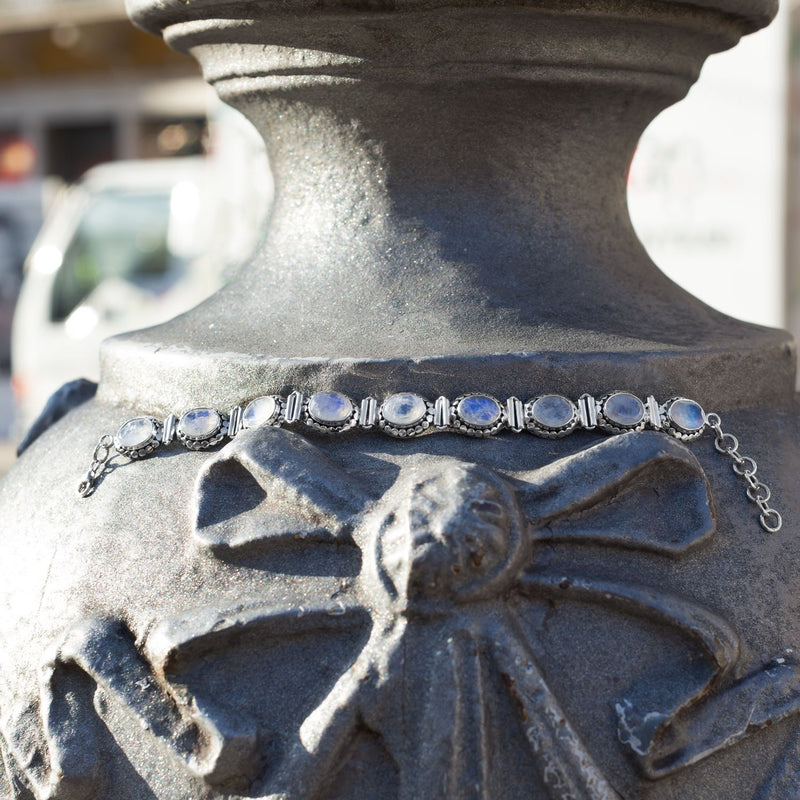 8" Rainbow Moonstone Bracelet