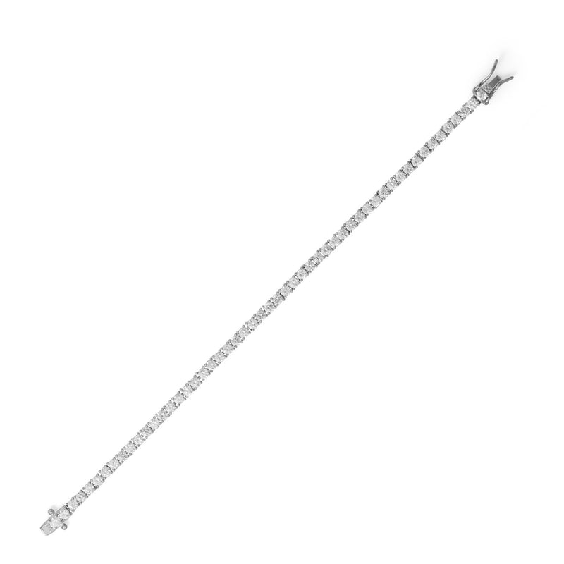 7" Rhodium Plated 3mm CZ Tennis Bracelet