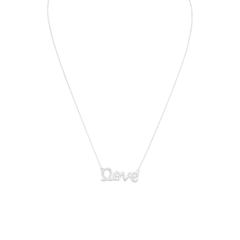 16" CZ "love" Necklace