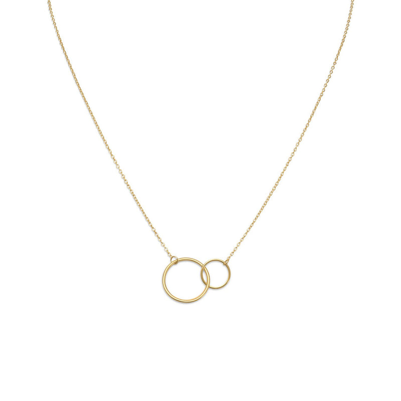 16" + 2" 14 Karat Gold Plated Circle Link Necklace