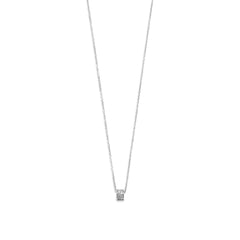 Rhodium Plated CZ Wheel Necklace