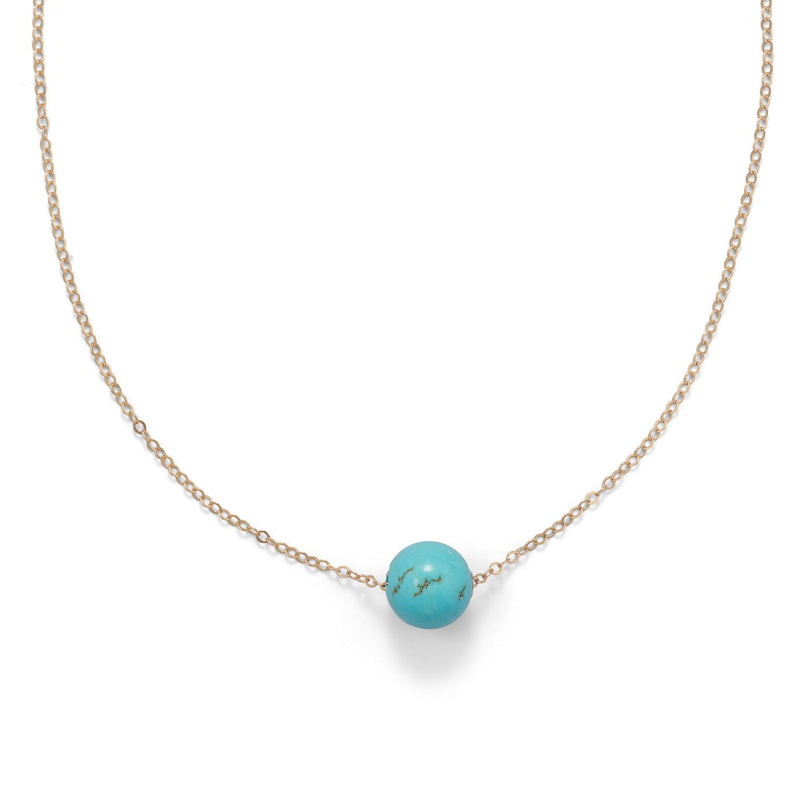 16" + 2" Gold Filled LMagnesite Necklace