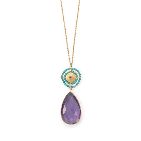 Amethyst and Amazonite Necklace