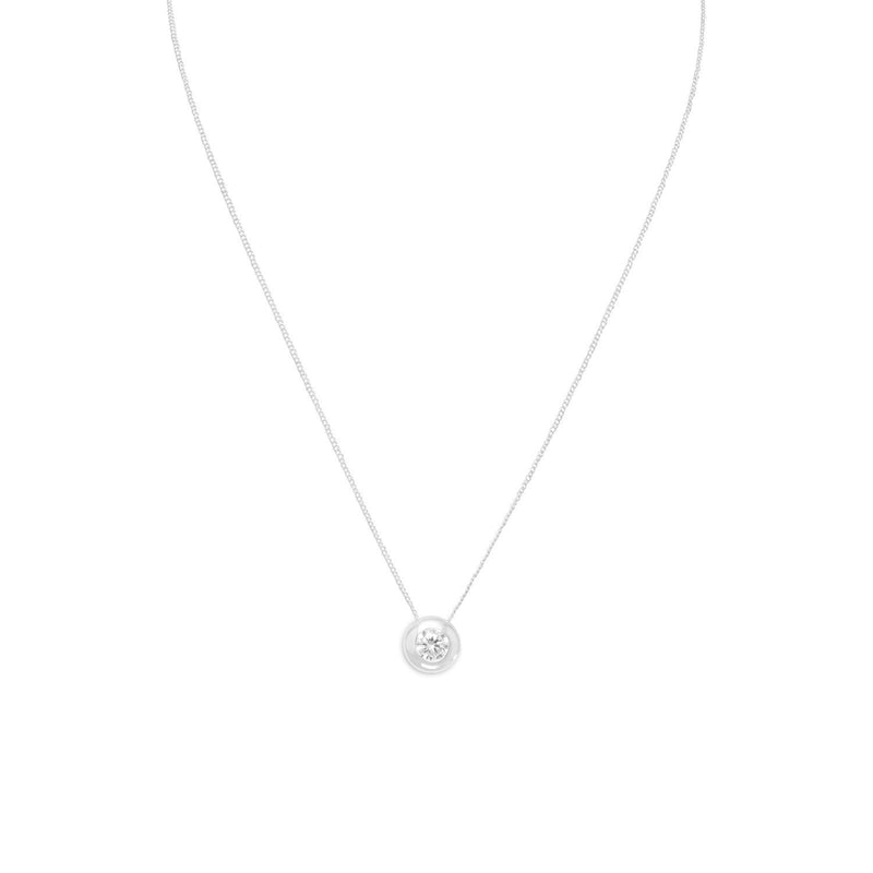 16" Necklace with 6mm Bezel Set CZ