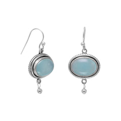 Oxidized Chalcedony Drop Earrings