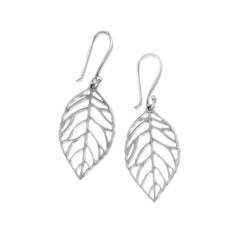 Oxidized Cut Out Leaf Drop Earrings