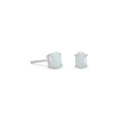 Faceted Oval Aquamarine Earrings