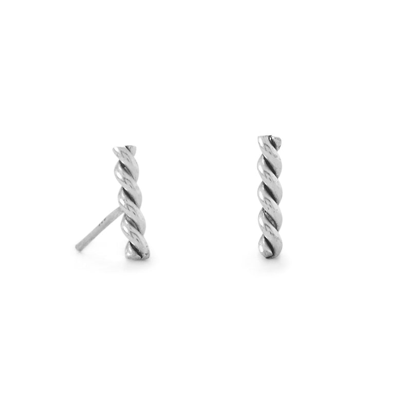 Oxidized Twisted Bar Earrings