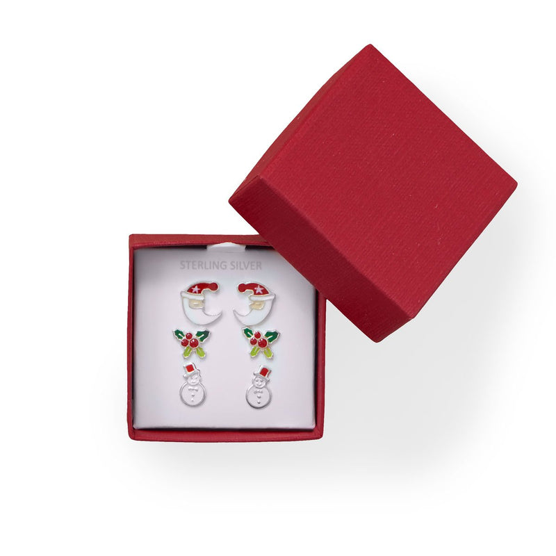 Santa, Holly and Snowman Earring Set