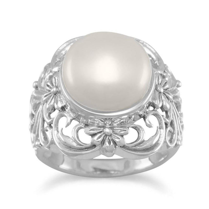 Ornate Cultured Freshwater Pearl Ring