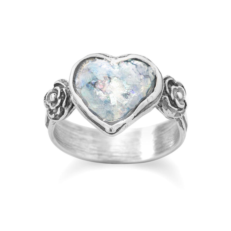 Roman Glass Heart Ring