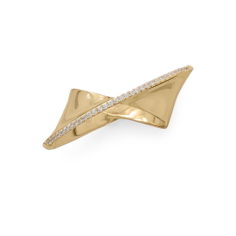 Shine Bright! Diagonal CZ Ribbon Ring