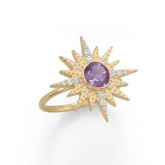 Sunburst with Amethyst Ring