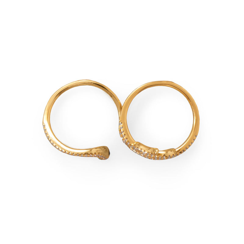 Sassy Serpent! 14 Karat Gold Plated CZ Wrap Snake Ring