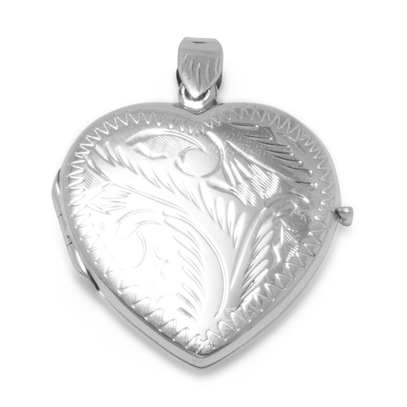 Large Etched Heart Locket