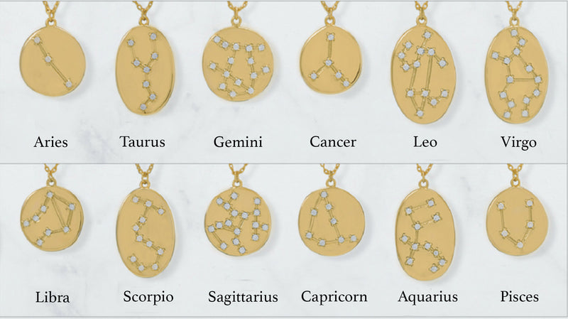 Cosmic Constellations! 16" + 2" Aquarius Oval Coin Necklace